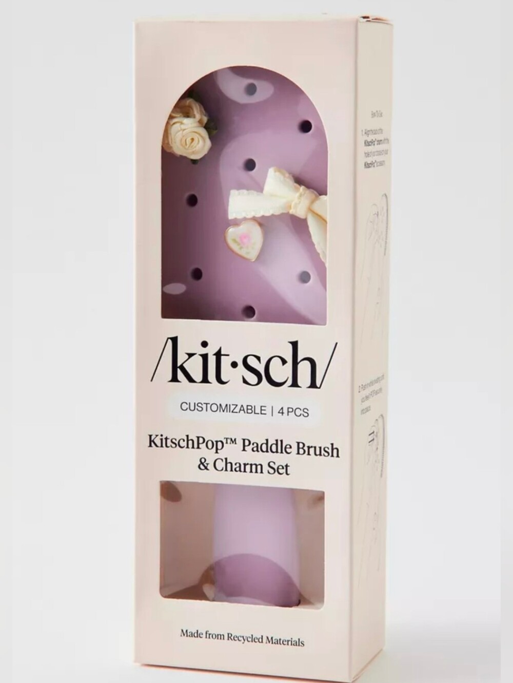 KitschPop Paddle Brush & Charm Set ~ Violet